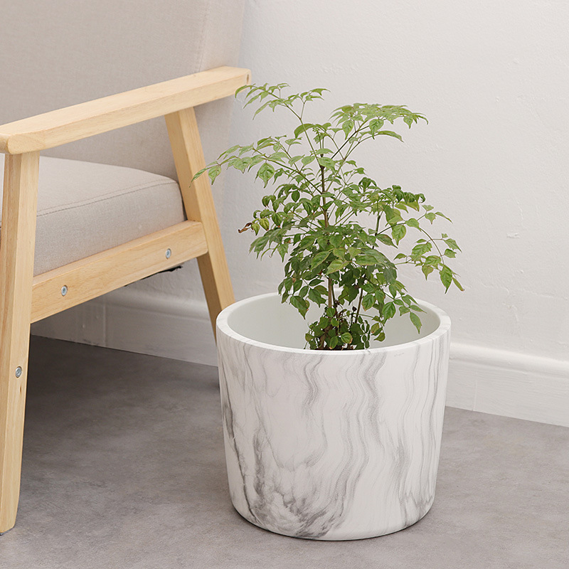 Marbled cylindrical ceramic pot factory wholesale