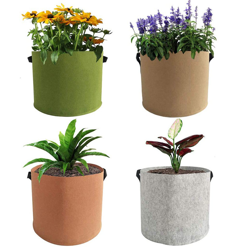 Wholesale gallon felt garden grow bag with handle
